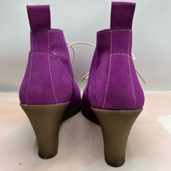 Dr Martens Magenta Suede Wedges - Picture 4 of 7